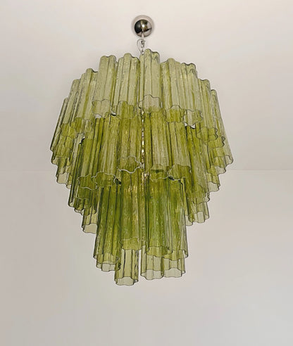 Murano Lysekrone | 48 Grønne Rørglass