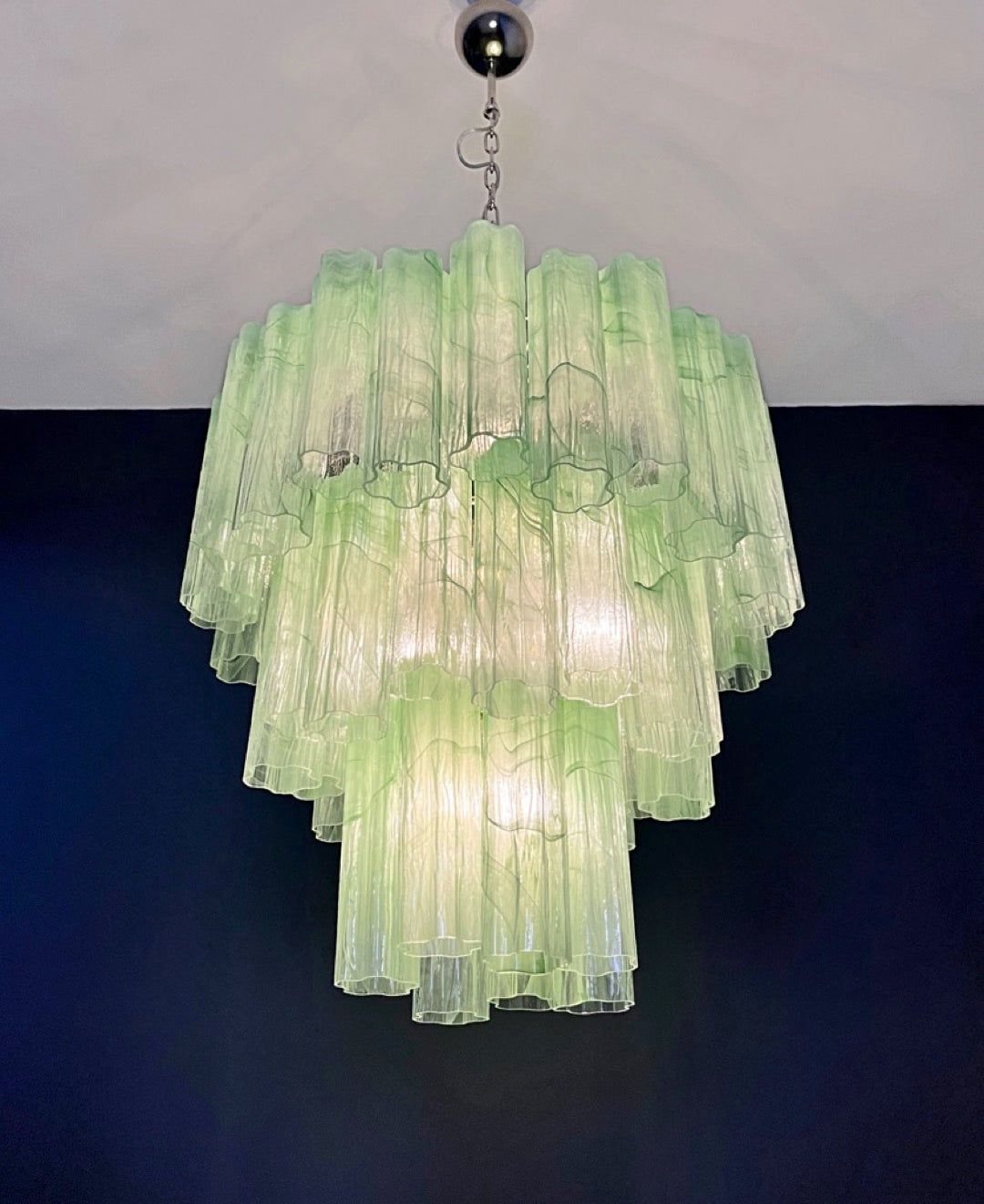 Murano Chandelier – 48 Green Alabaster Glass Tubes – detail 3 – Murano Classics