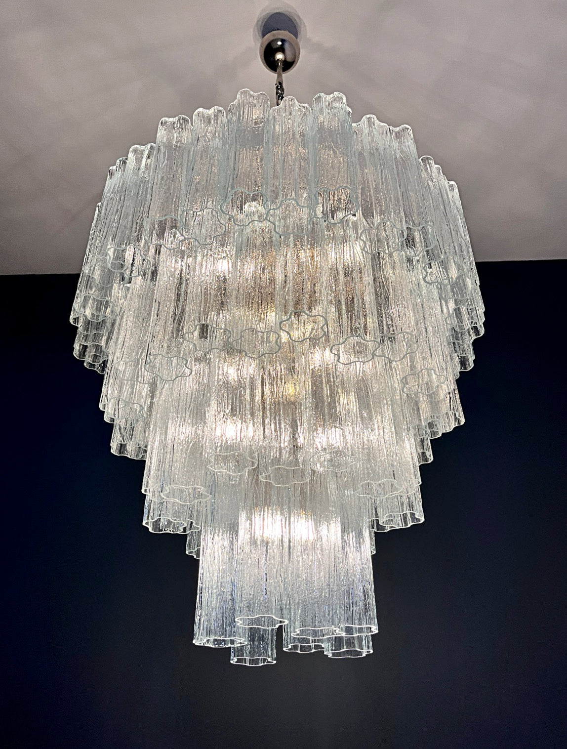Murano Kroonluchter – 80 Heldere Buisglazen – detail 5 – Murano Classics