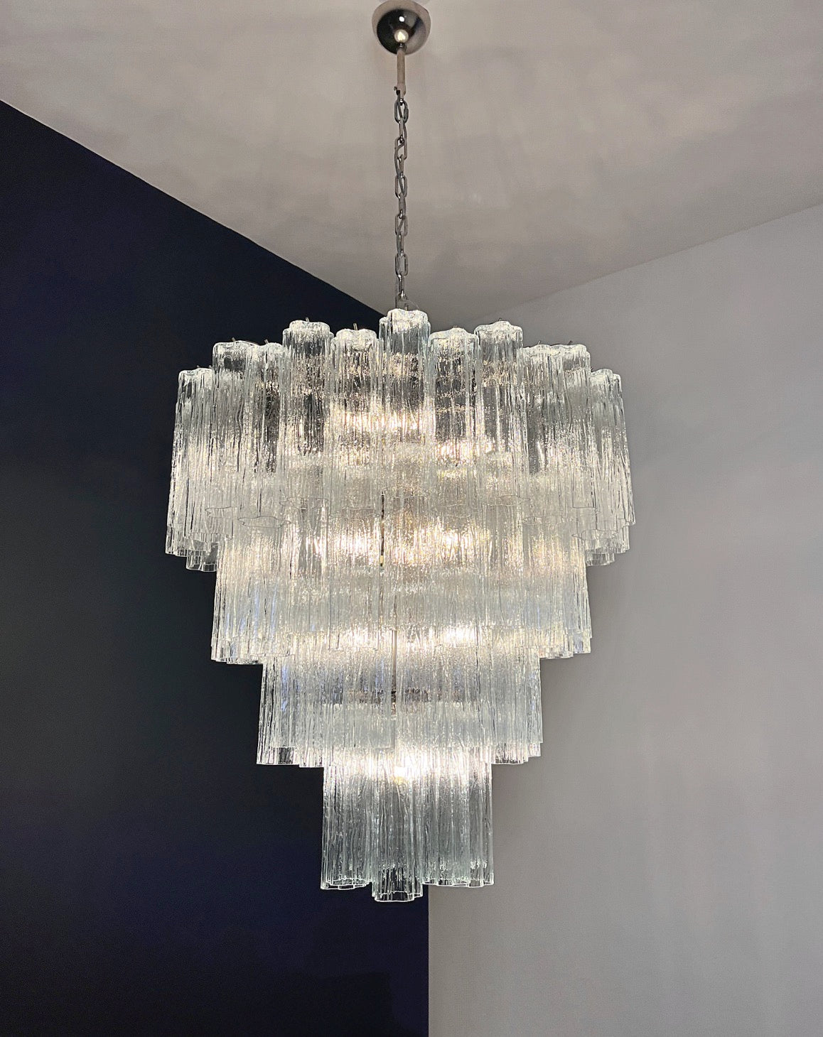 Murano Lysekrone | 80 Klare Rørglass