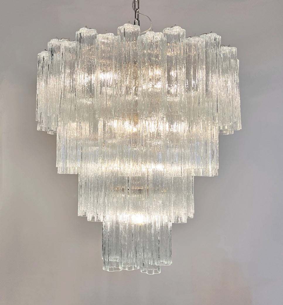 Murano Lysekrone | 80 Klare Rørglass