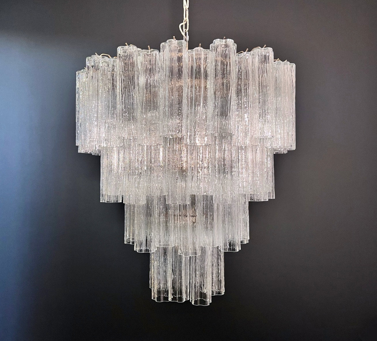 Murano Lysekrone | 80 Klare Rørglass