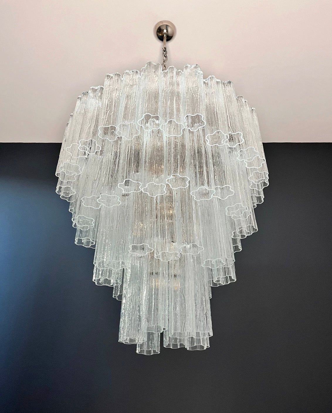 Murano Lysekrone | 80 Klare Rørglass