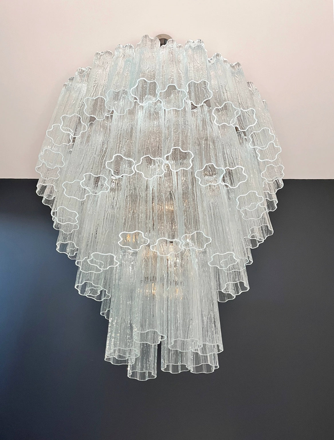 Murano Lysekrone | 80 Klare Rørglass