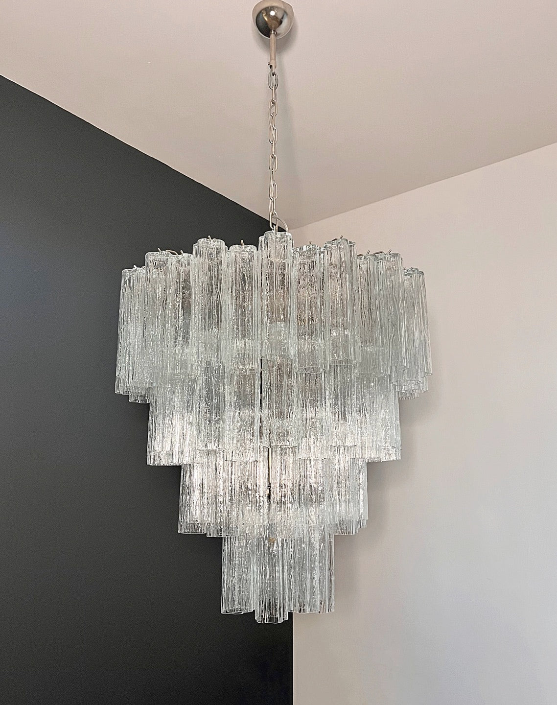 Murano Lysekrone | 80 Klare Rørglass