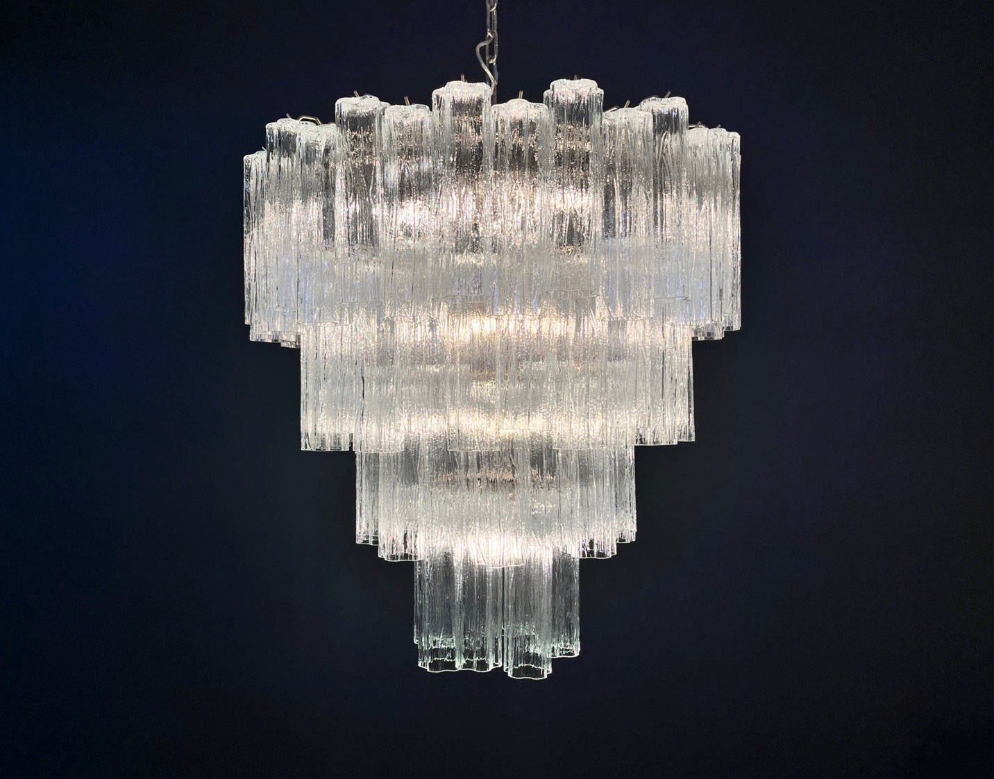 Murano Kroonluchter – 80 Heldere Buisglazen – detail 8 – Murano Classics