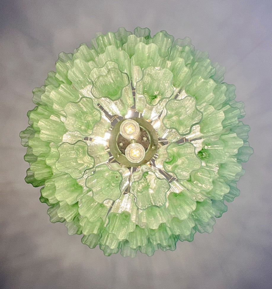 Murano Chandelier – 80 Green Alabaster Tube Glass – detail 1 – Murano Classics