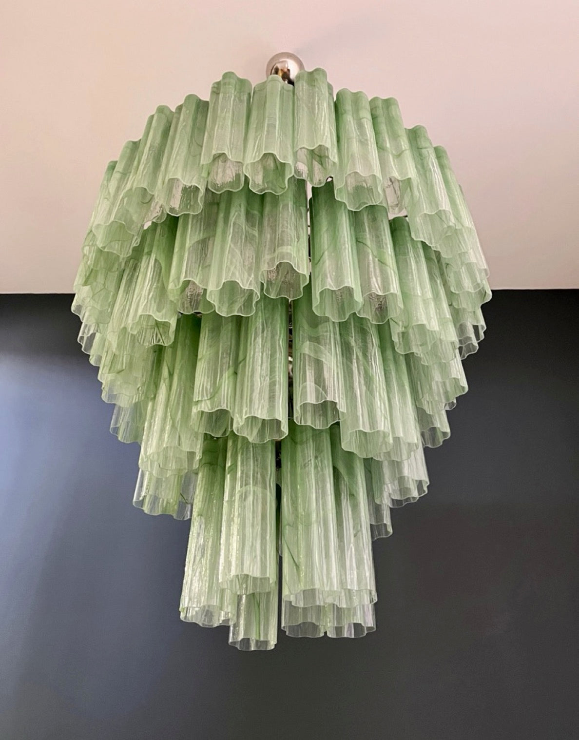 Murano Lysekrone | 80 Grønne Alabaster Rørglass