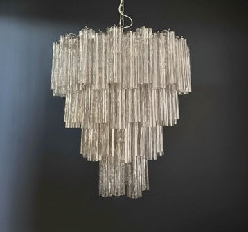 Murano Lysekrone | 80 Røykfargede Rørglass