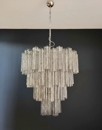 Murano Lysekrone | 80 Røykfargede Rørglass