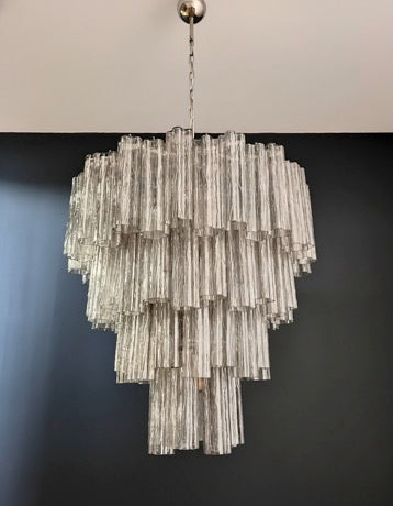 Murano Lysekrone | 80 Røykfargede Rørglass