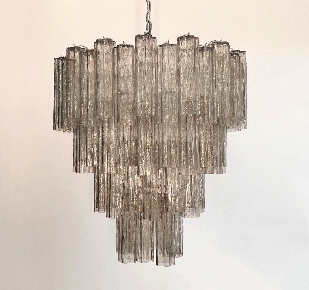 Murano Chandelier – 80 Smoked Tube Glass – detail 8 – Murano Classics