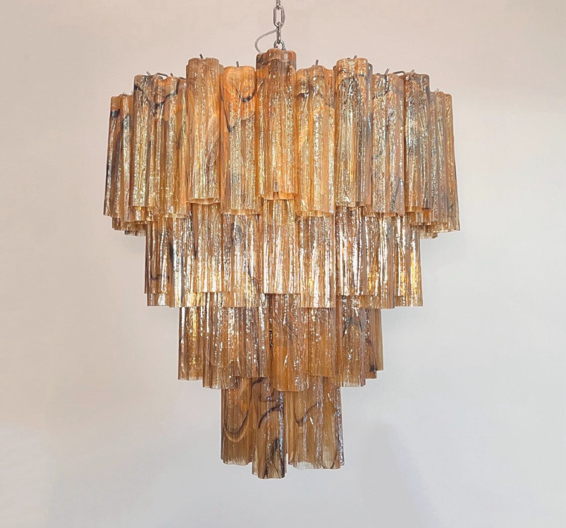 Murano Chandelier – 80 Yellow Alabaster Black Tube Glass – detail 11 – Murano Classics