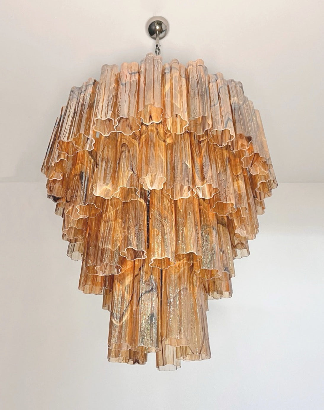 Murano Chandelier – 80 Yellow Alabaster Black Tube Glass – detail 9 – Murano Classics