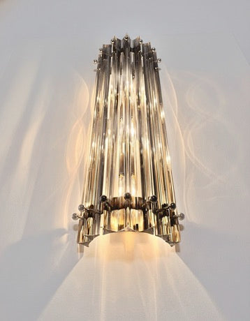 Murano Wall Lamp – 7 Clear Smoked Prism Glass – Set of 2 – detail 3 – Murano Classics