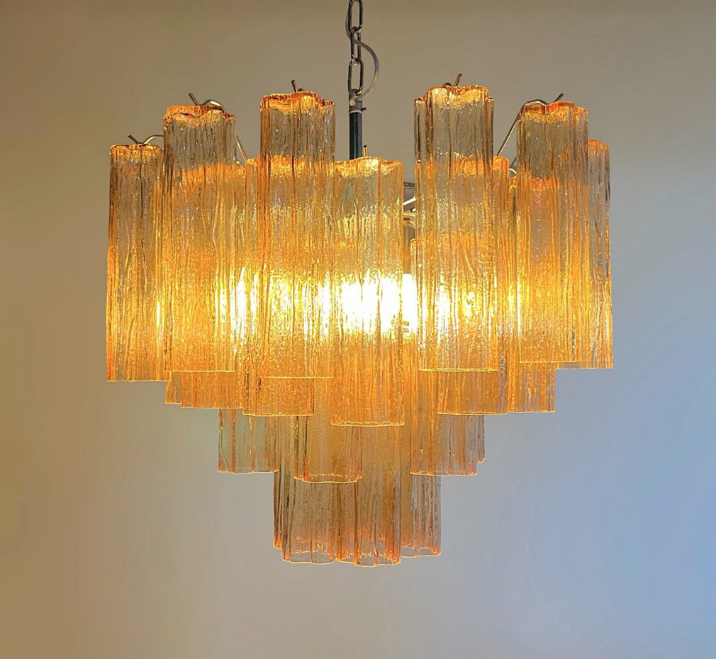 Fantastic Murano Glass Tube Chandelier – 36 tobacco glass tube