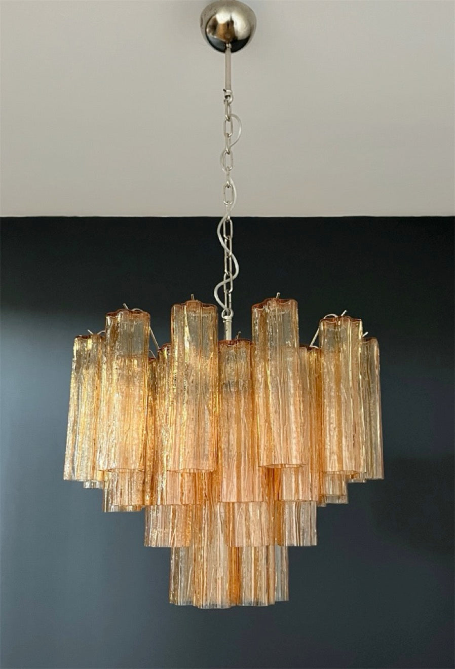 Fantastic Murano Glass Tube Chandelier – 36 tobacco glass tube