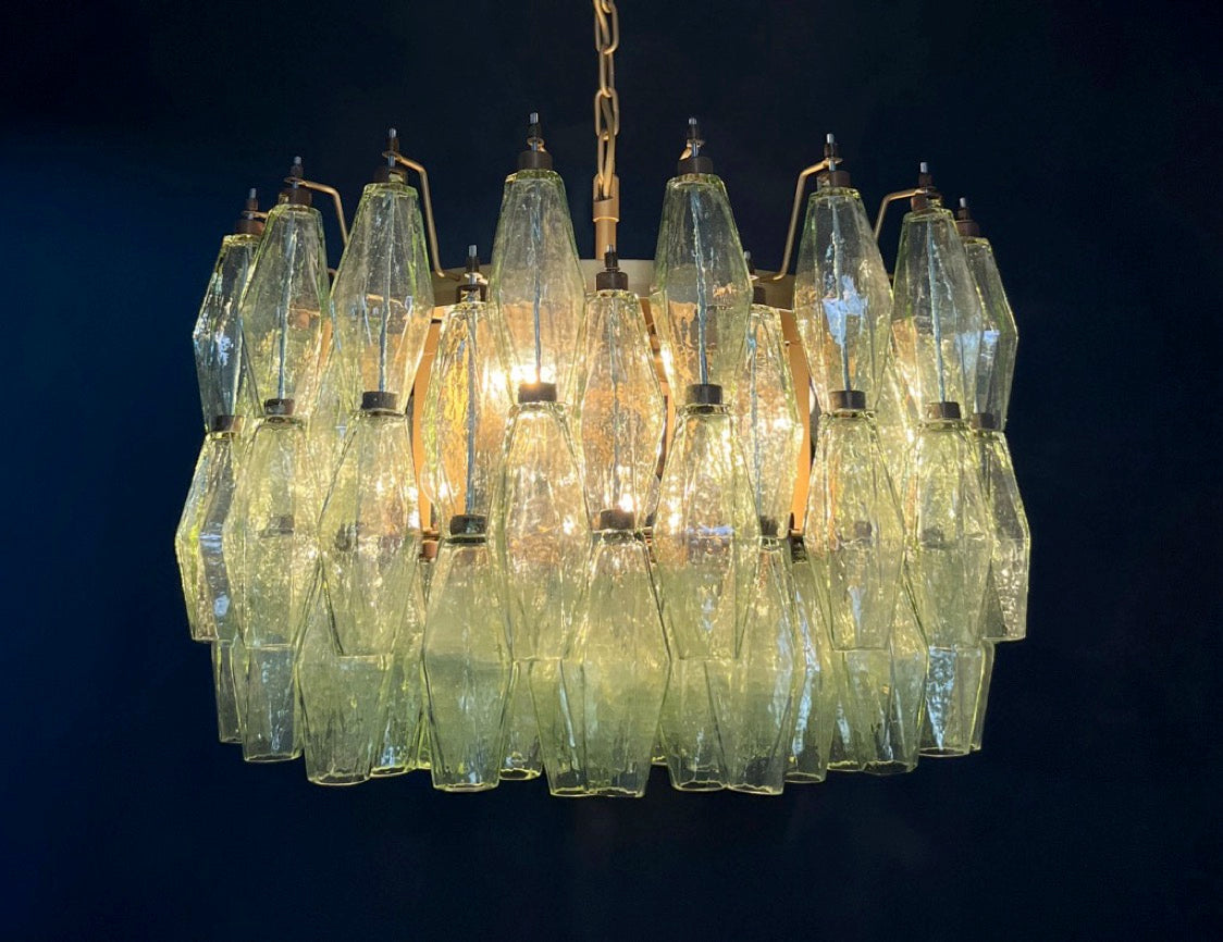 Amazing Murano glass Candelier – 107  green poliedri