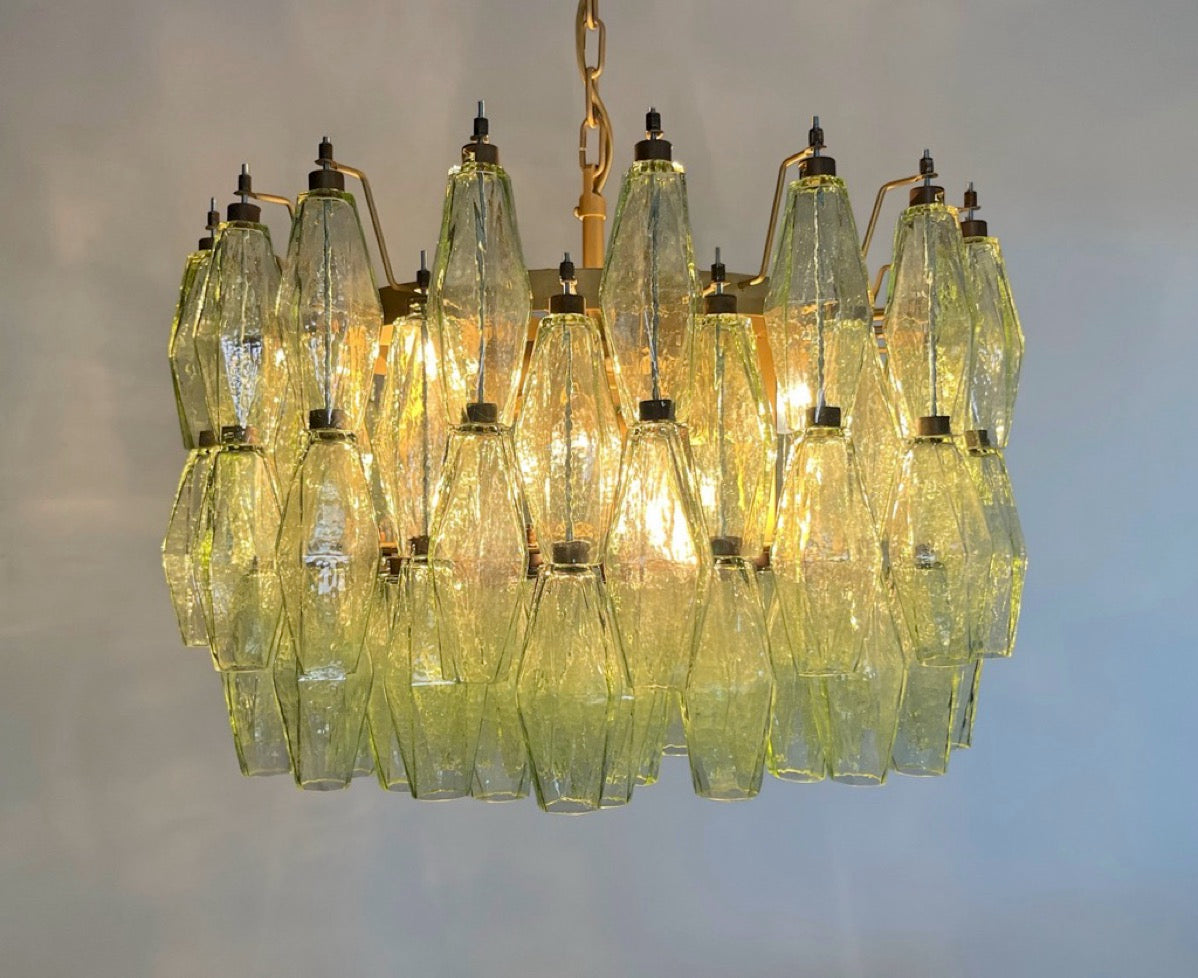 Amazing Murano glass Candelier – 107  green poliedri