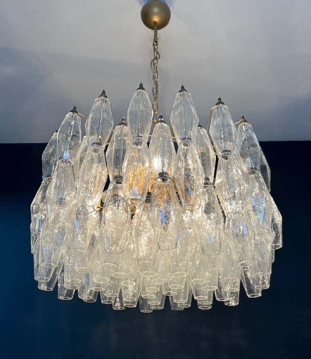 Amazing Murano glass Candelier – 107  clear poliedri