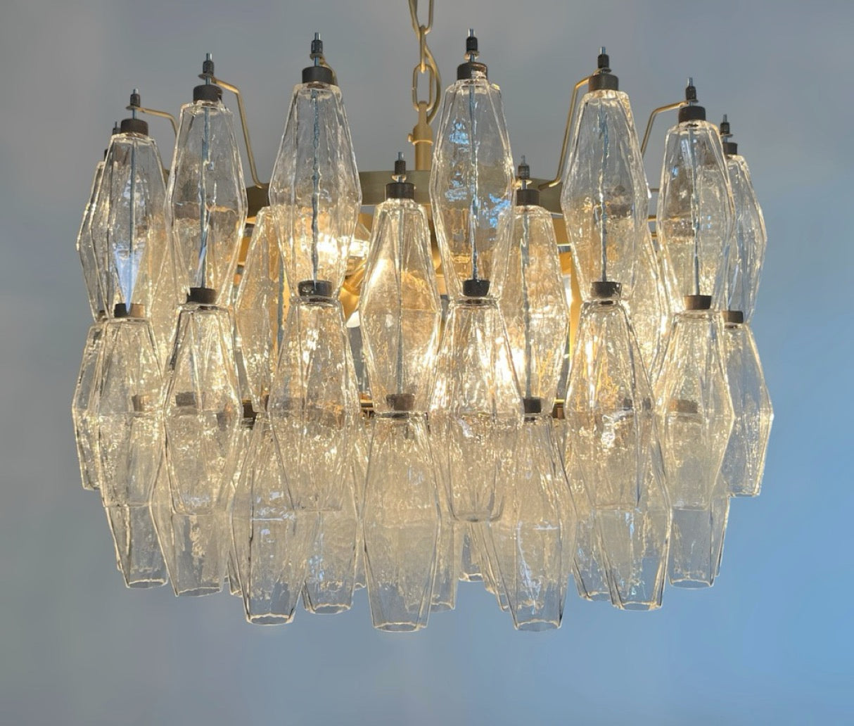 Amazing Murano glass Candelier – 107  clear poliedri