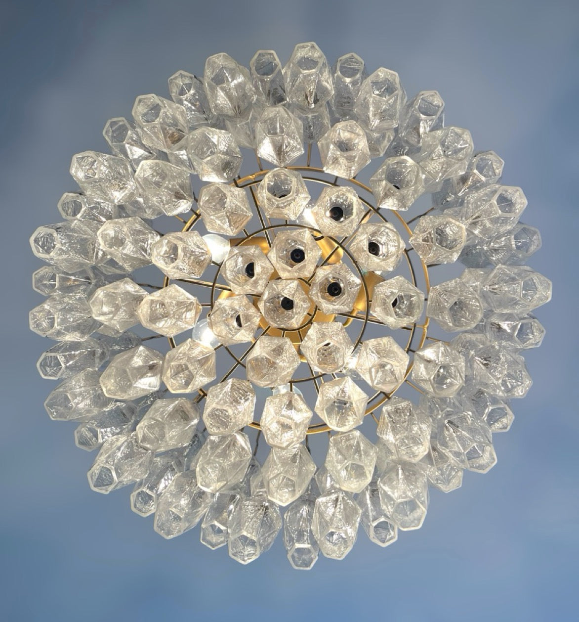 Amazing Murano glass Candelier – 107  clear poliedri