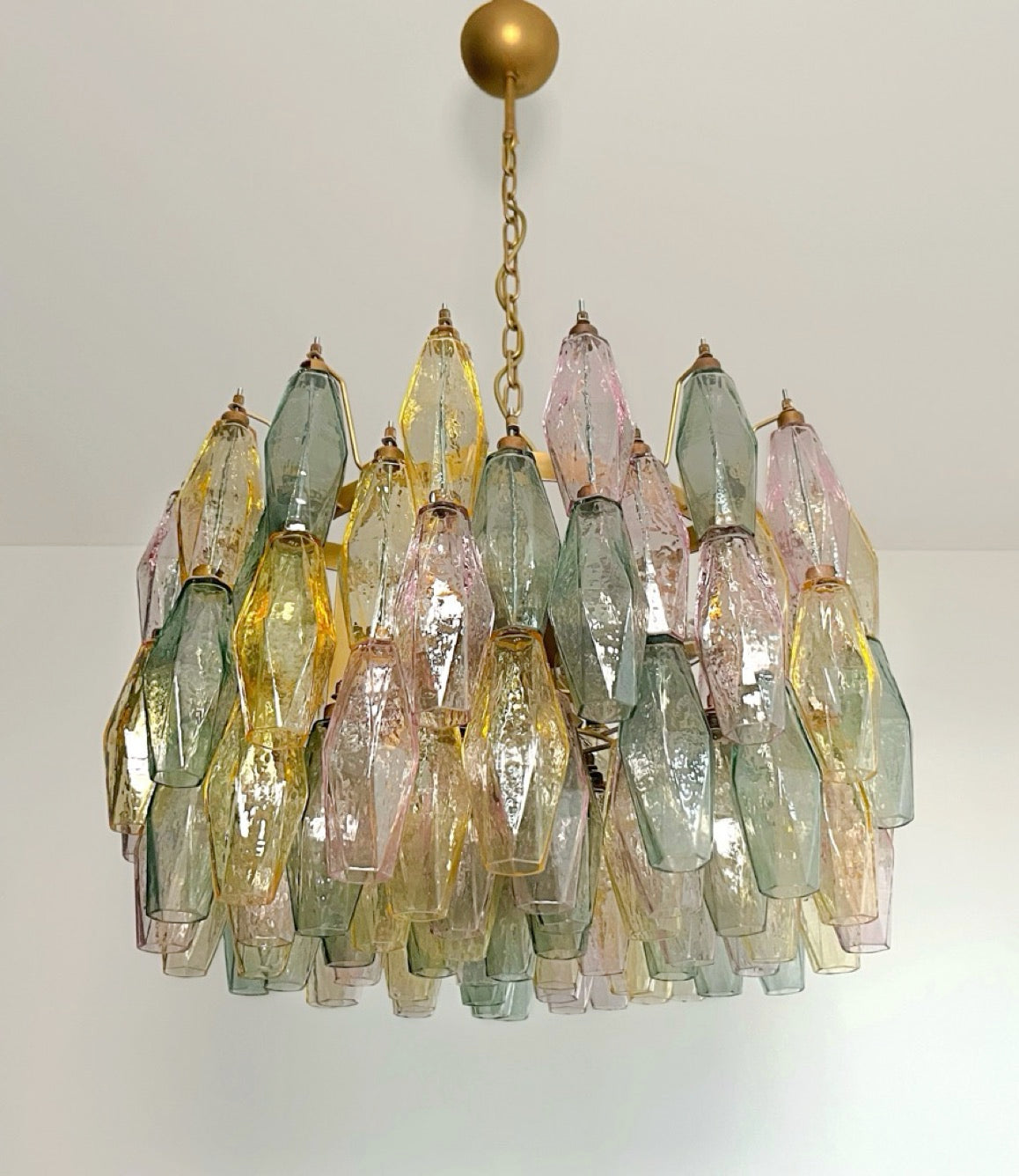 Amazing Murano glass Candelier – 107  multicolored poliedri