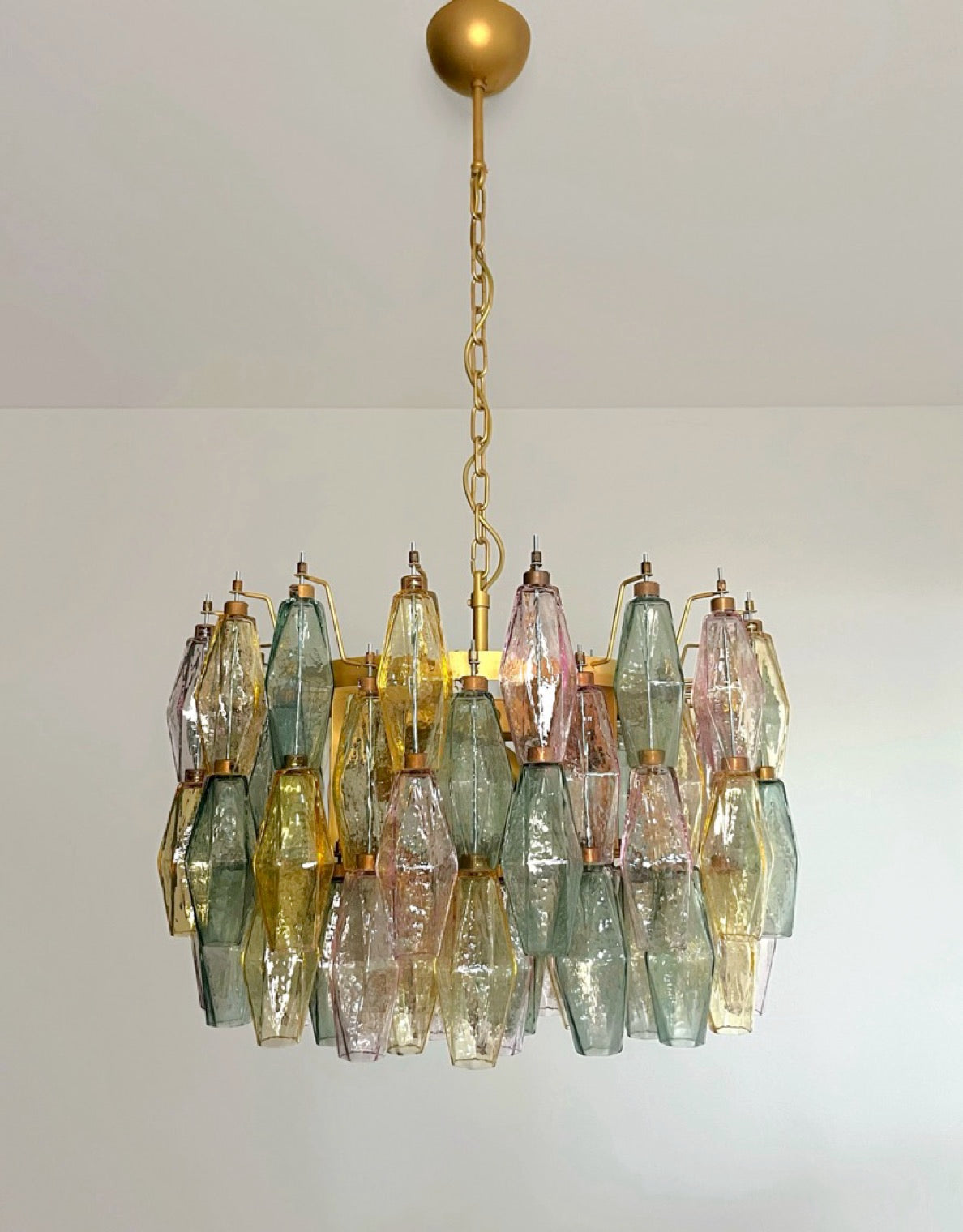 Amazing Murano glass Candelier – 107  multicolored poliedri