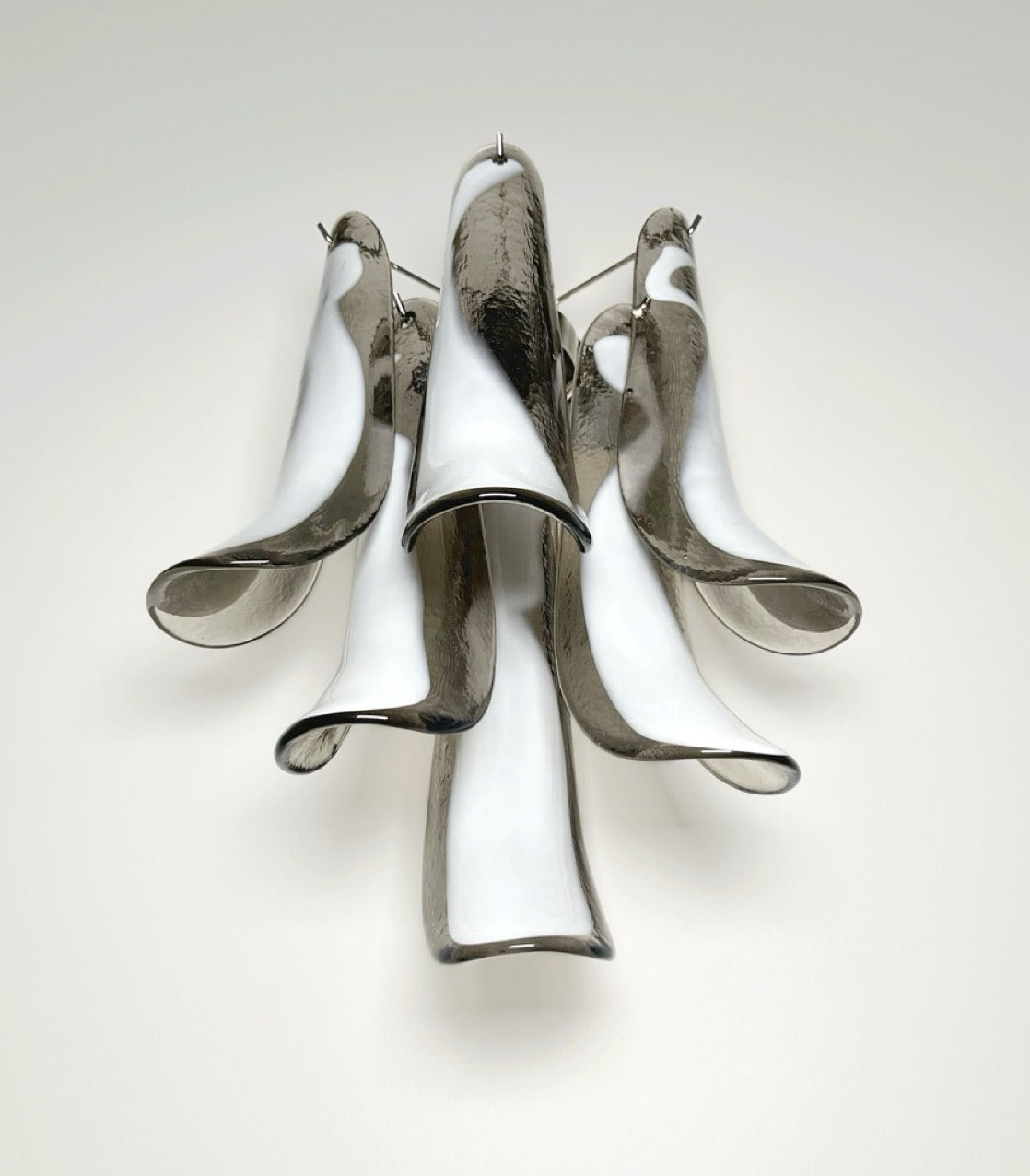 Pair of Vintage Italian Murano wall lights  – smoked glass petals
