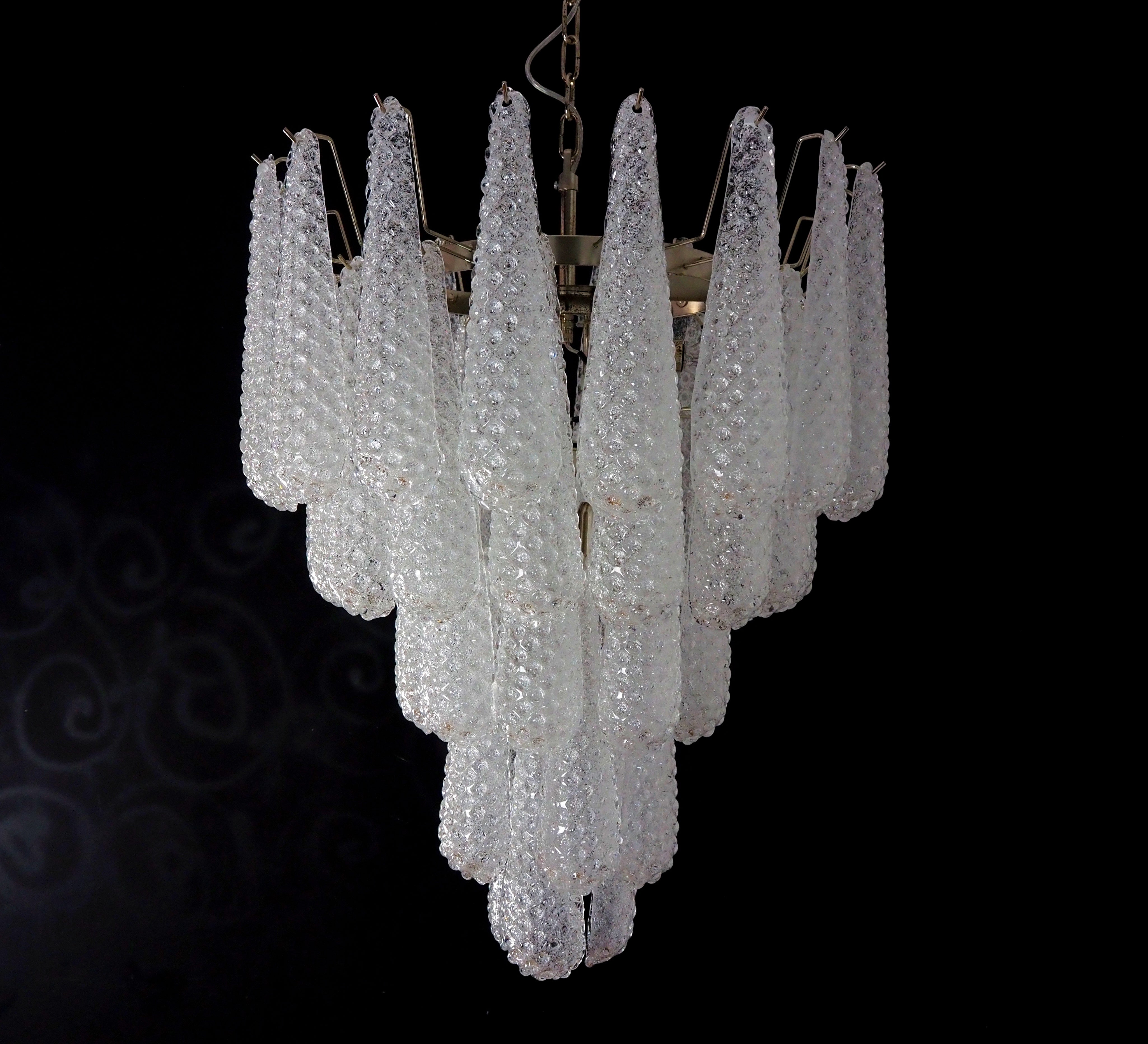 Murano Chandelier – 52 Clear Drop Glass – detail 2 – Murano Classics