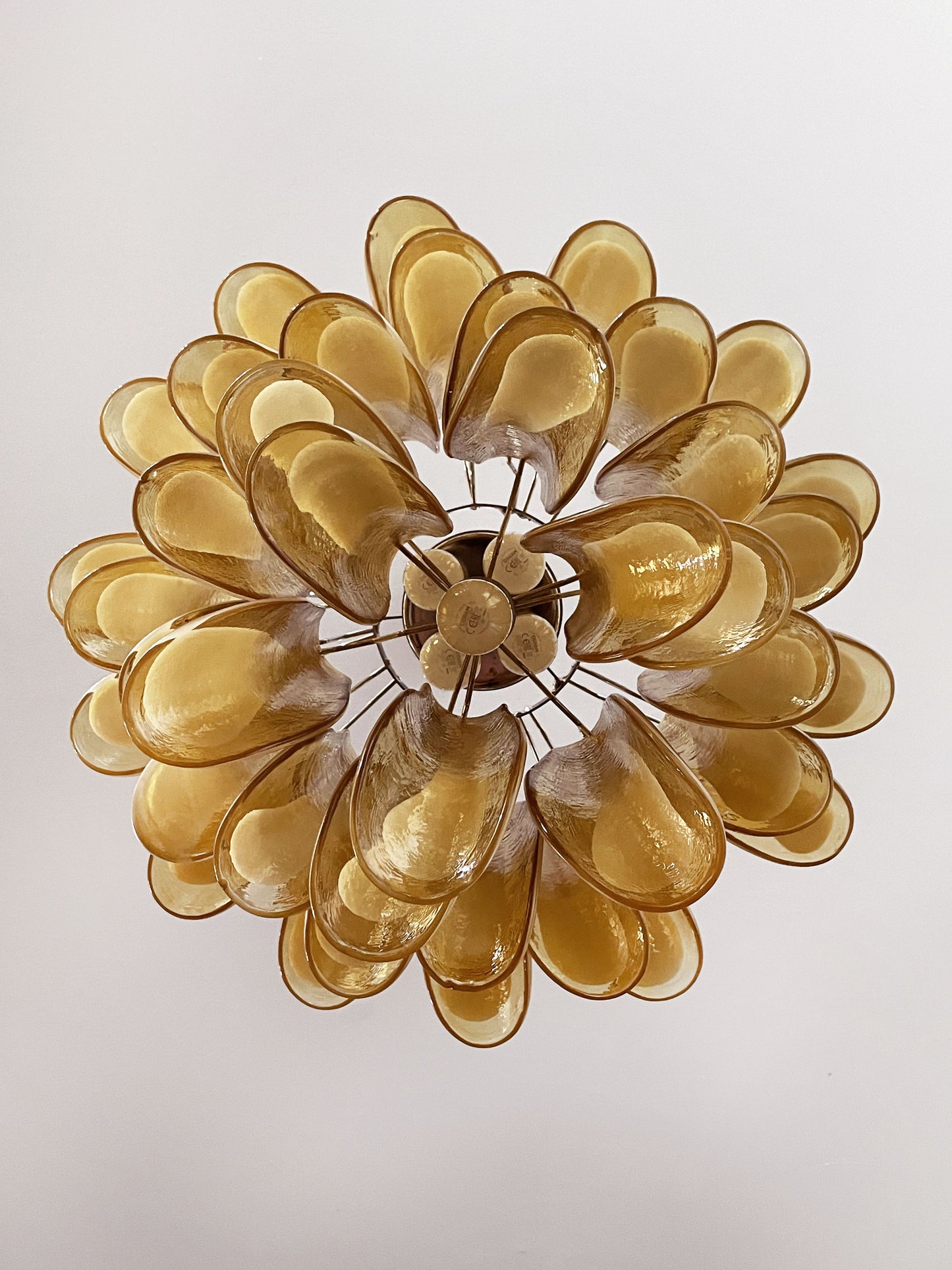 Murano Chandelier | 41 Caramel colored pine cone glasses