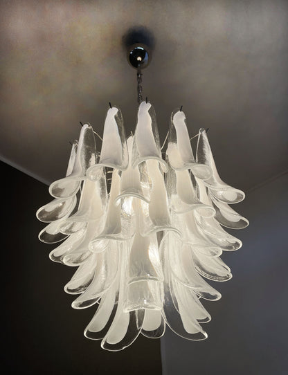 Murano Chandelier | 41 Clear cone leaf glasses