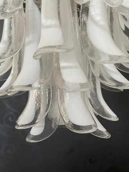 Murano Chandelier | 41 Clear cone leaf glasses