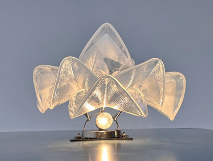 Murano Vegglampe | 12 Klare Hvite Rondiniglass | 1 par