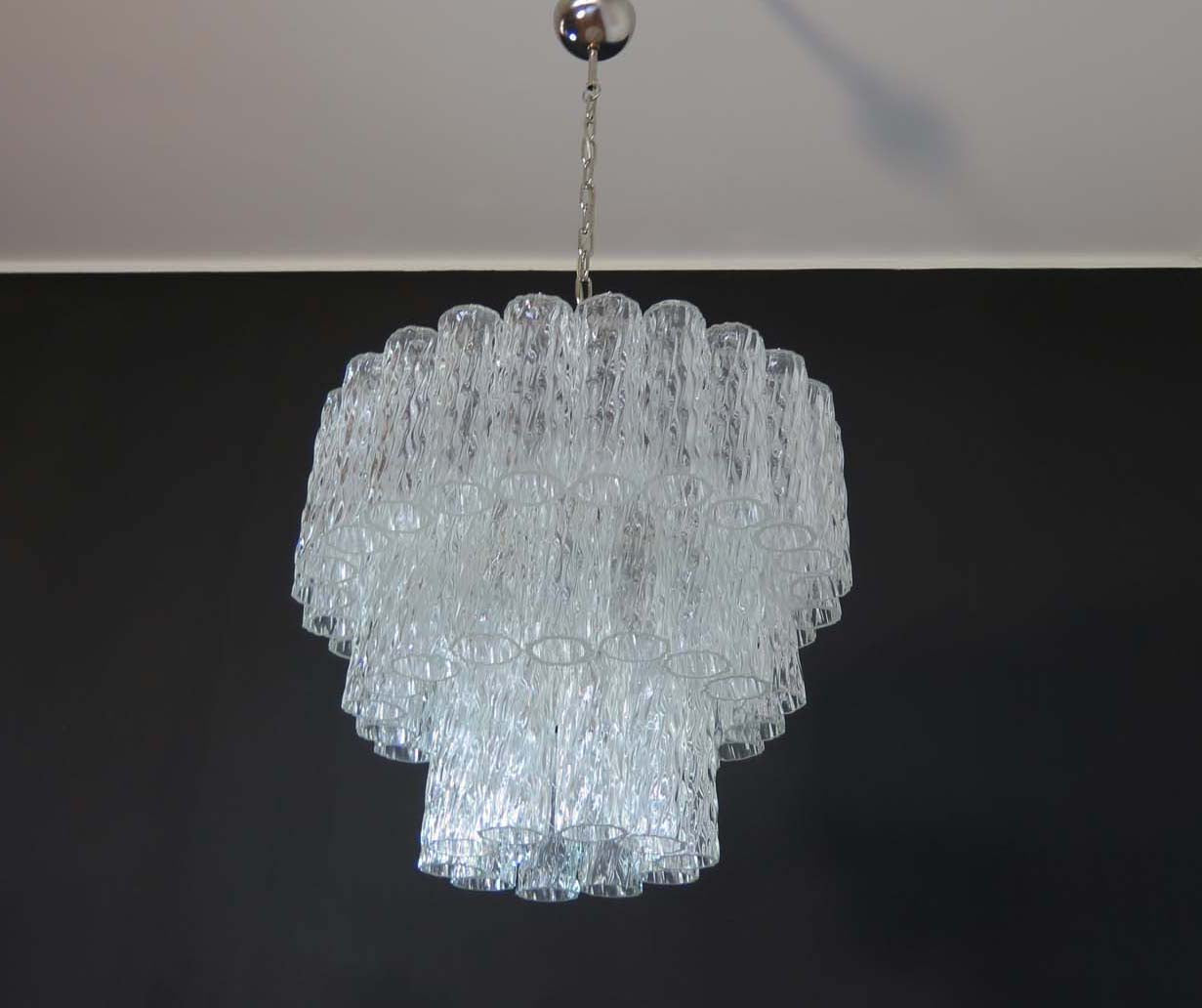 Murano Chandelier – 52 Clear Tube Glass – detail 2 – Murano Classics