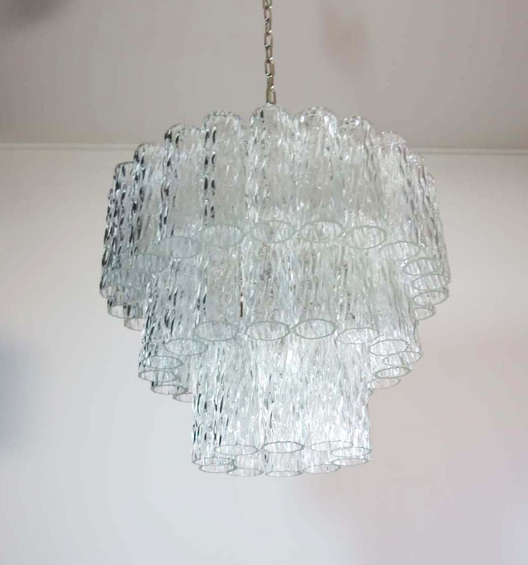 Murano Chandelier – 52 Clear Tube Glass – detail 3 – Murano Classics