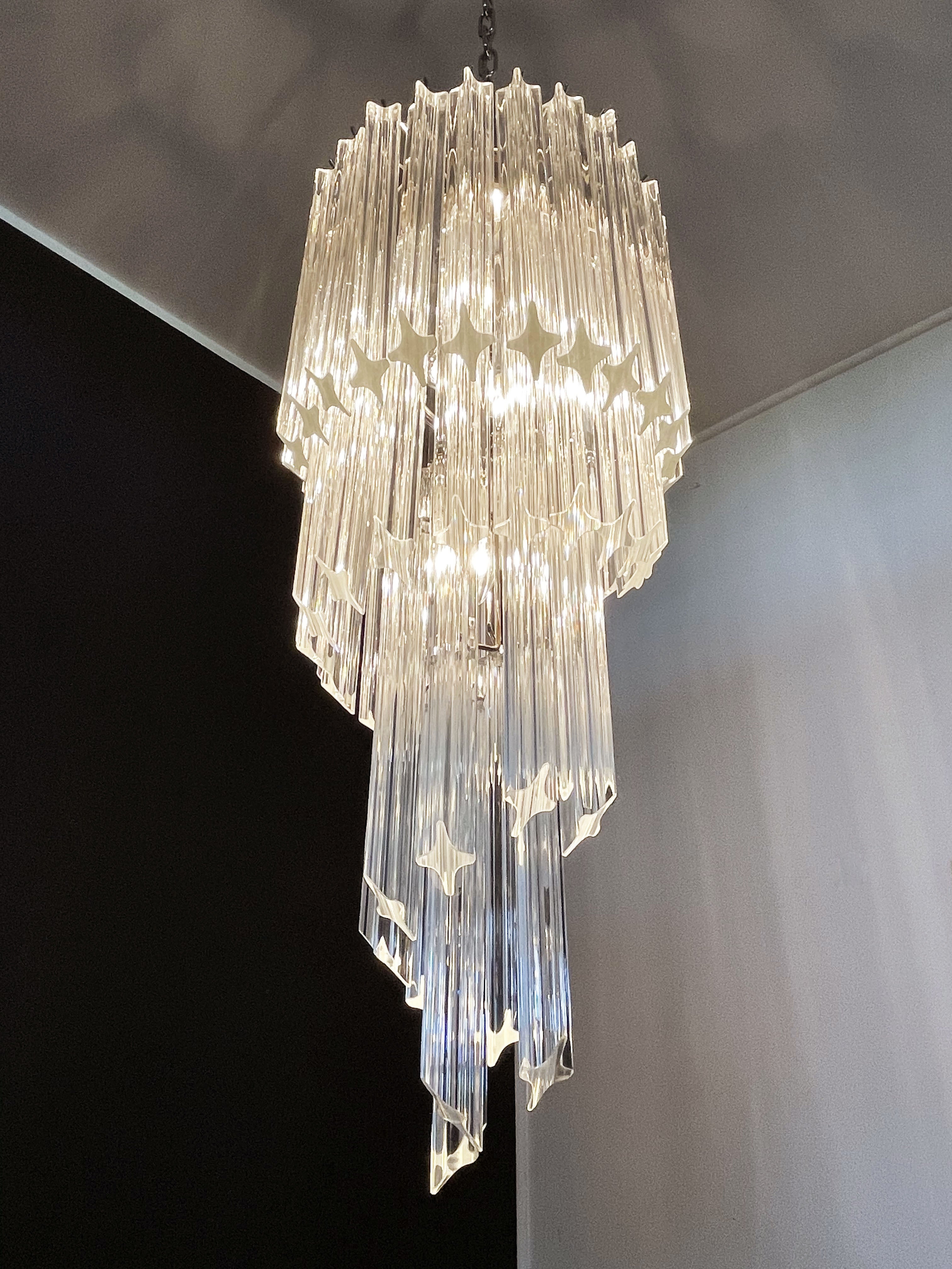 Murano Chandelier – 54 Clear Prism Glass – detail 7 – Murano Classics