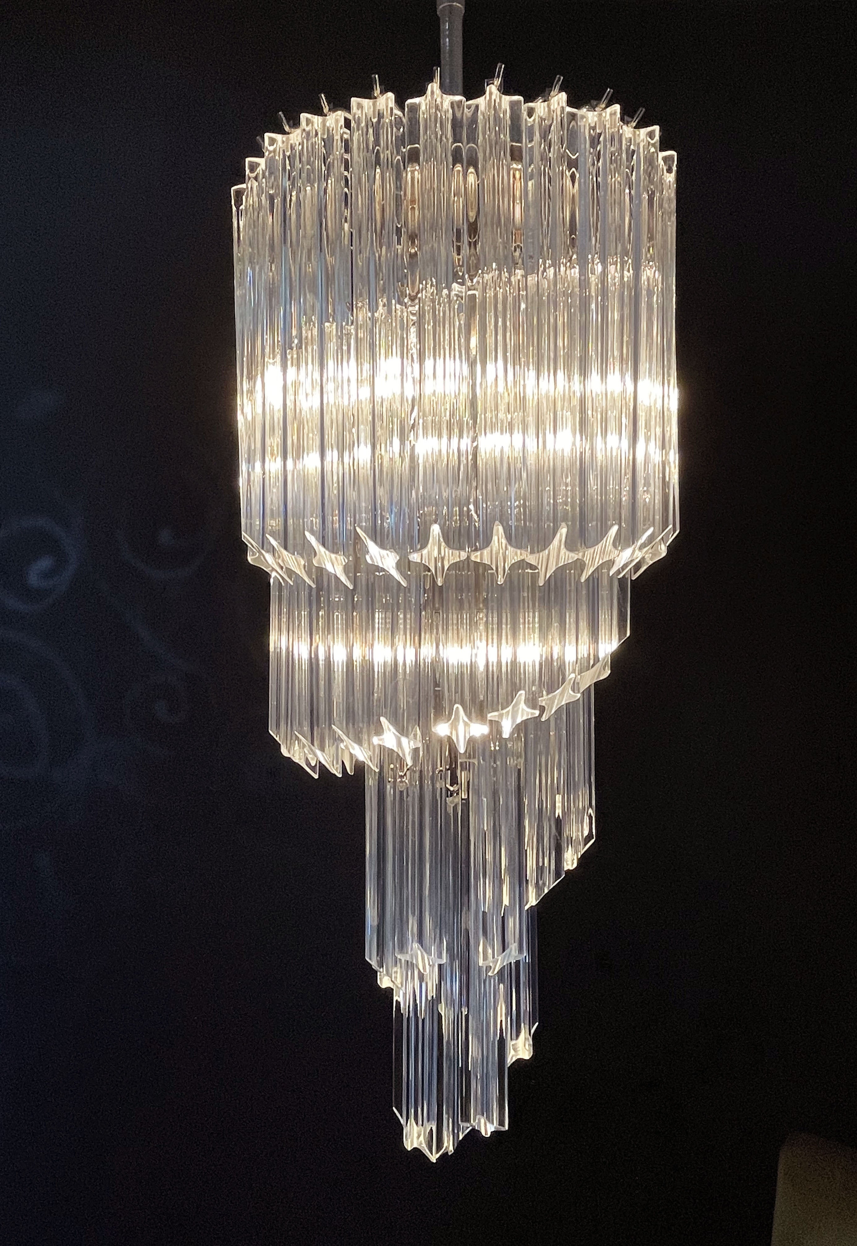 Murano Chandelier – 54 Clear Prism Glass – detail 6 – Murano Classics