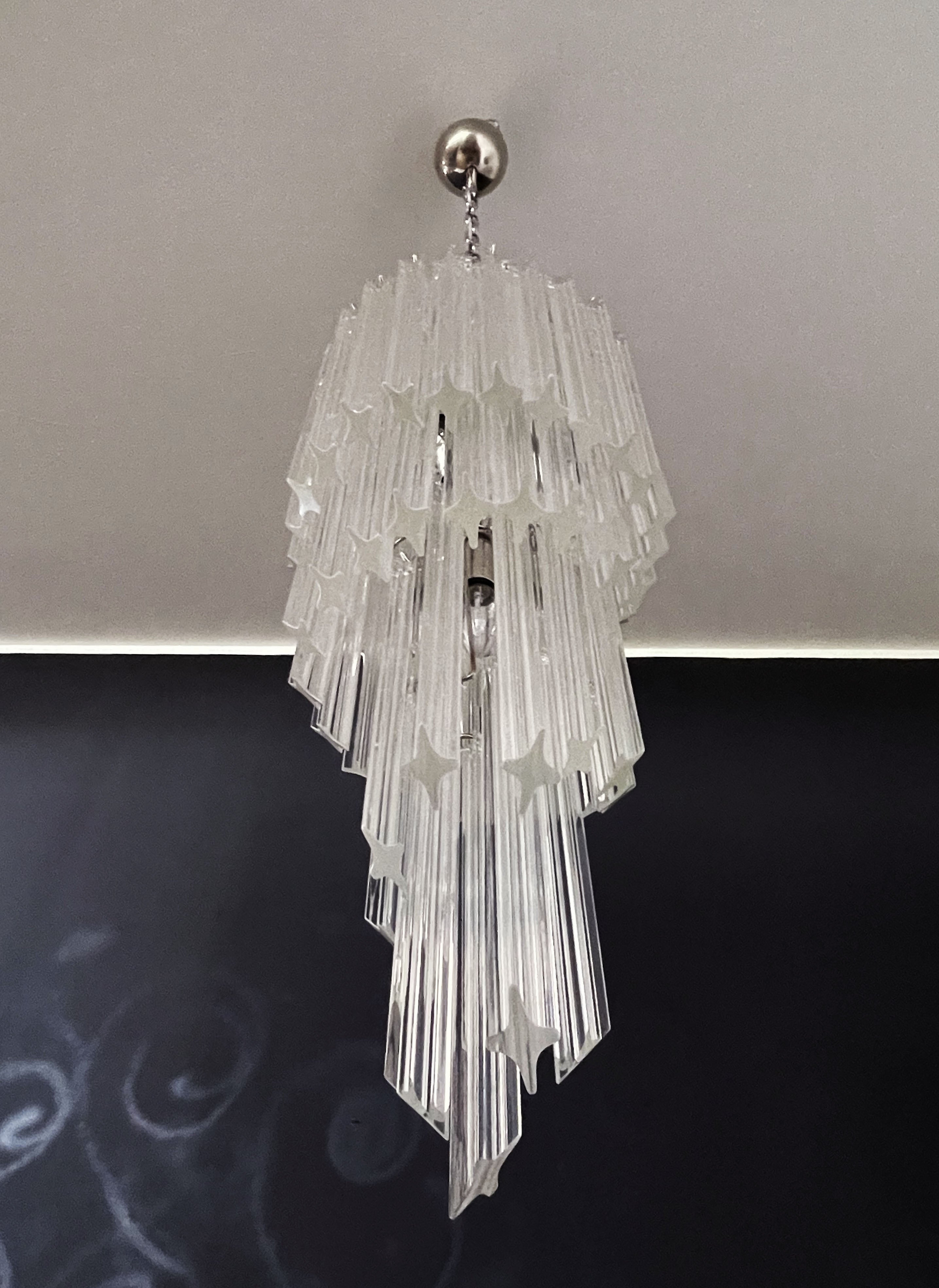 Murano Chandelier – 54 Clear Prism Glass – detail 2 – Murano Classics