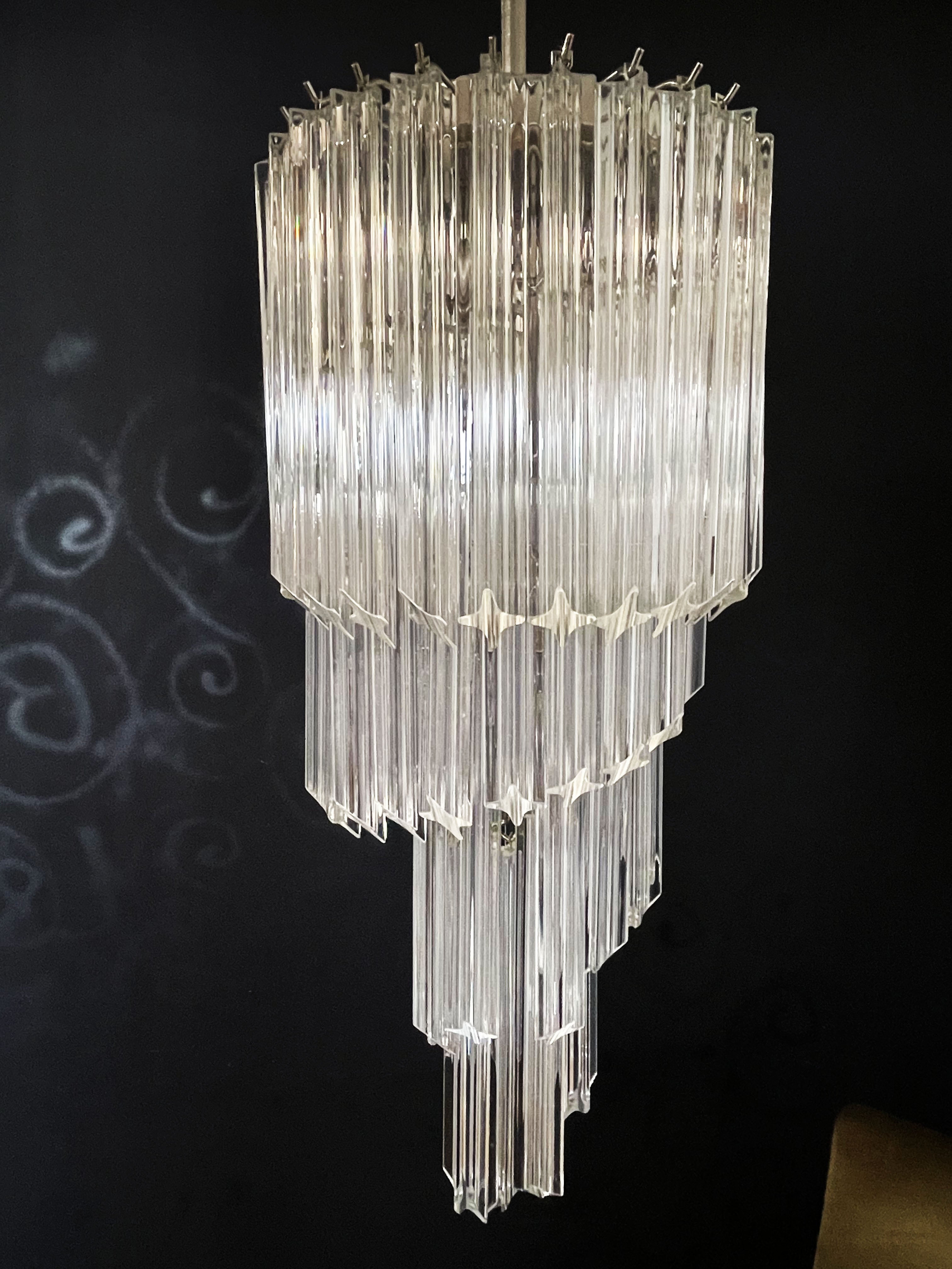 Murano Chandelier – 54 Clear Prism Glass – detail 4 – Murano Classics
