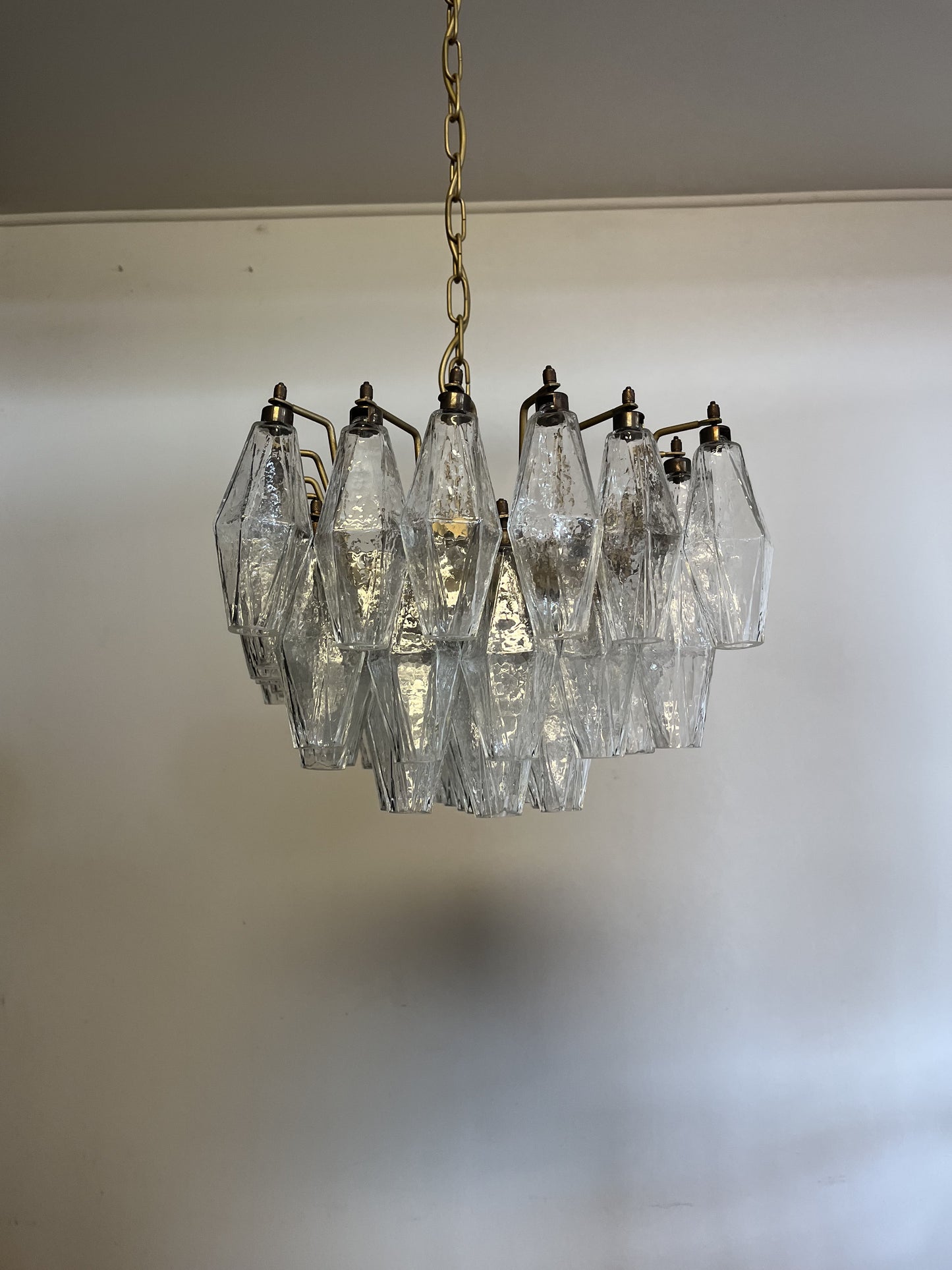 Murano Chandelier | 56 Clear Polyhedral glass