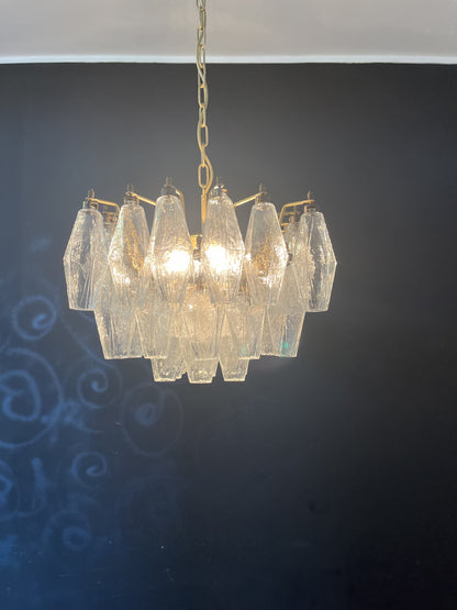 Murano Chandelier | 56 Clear Polyhedral glass