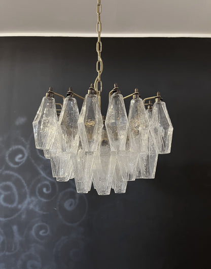 Murano Chandelier | 56 Clear Polyhedral glass