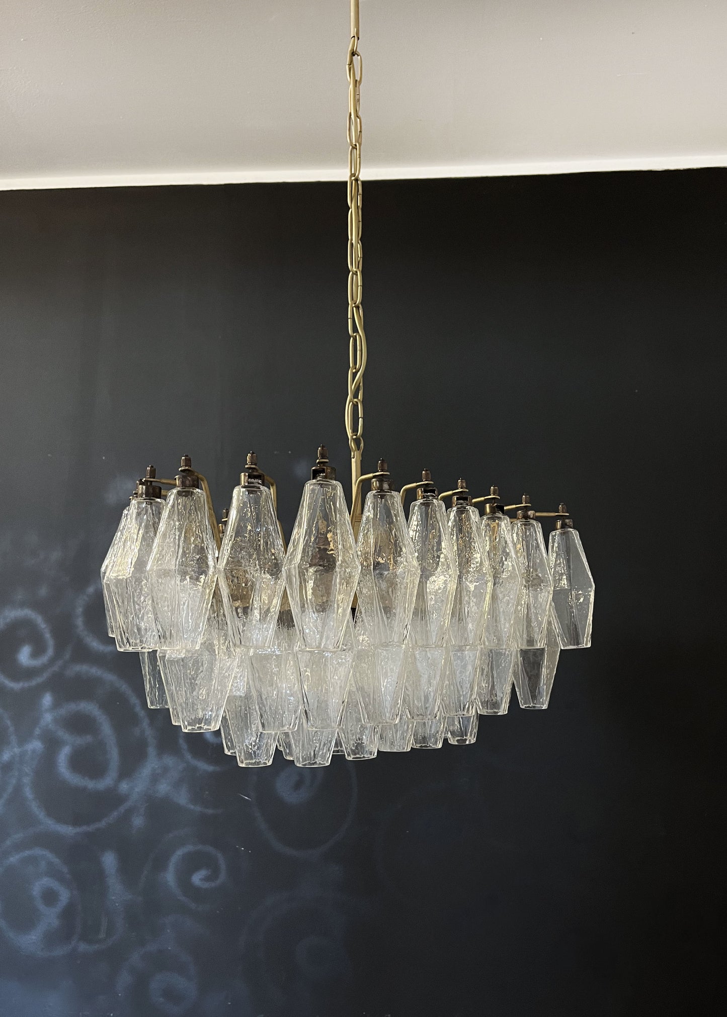 Murano Chandelier | 56 Clear Polyhedral glass