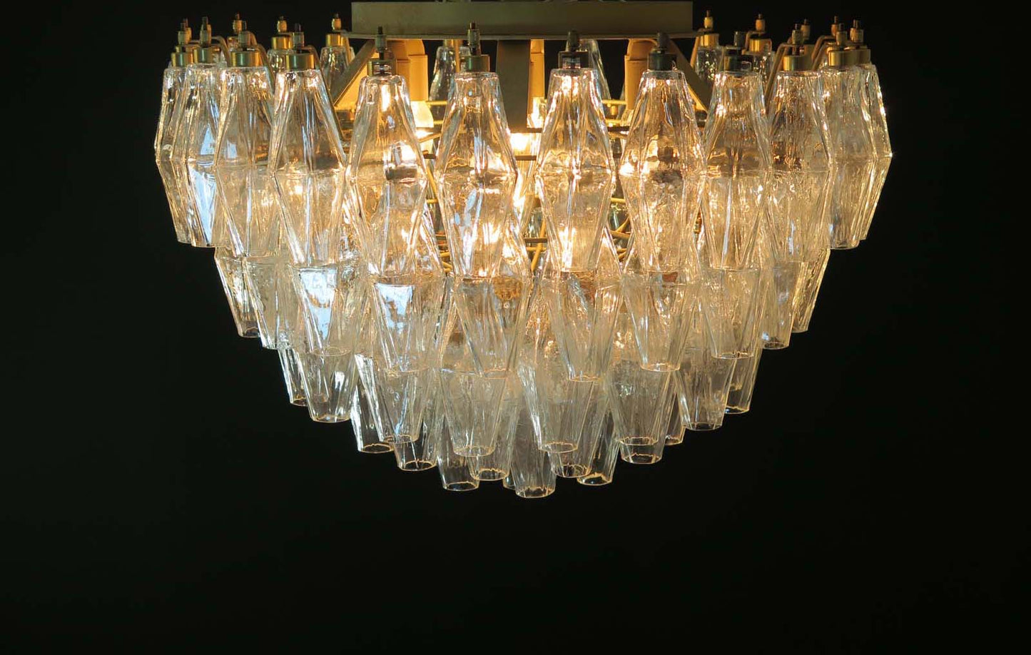 Murano Ceiling Lamp | 84 Clear Polyhedral glass