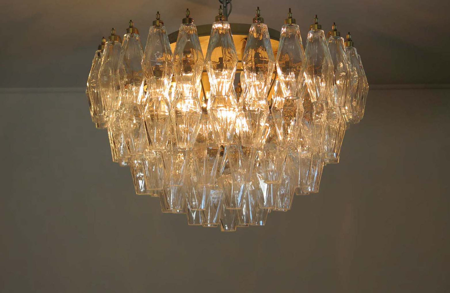 Murano Ceiling Lamp | 84 Clear Polyhedral glass