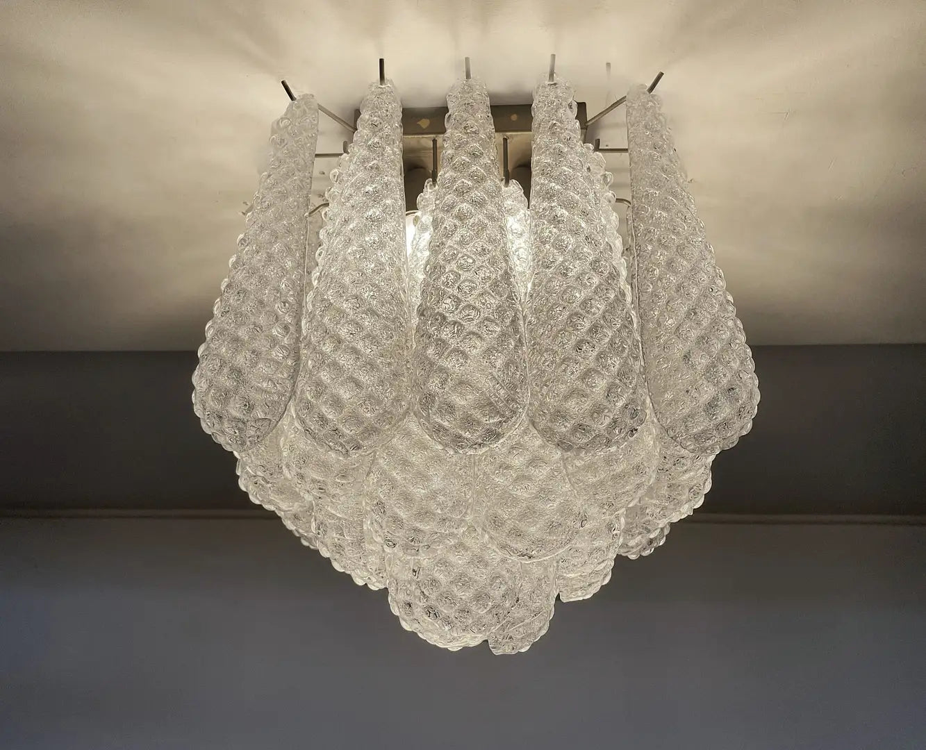 Murano Plafondlamp | 32 Heldere Druppelglazen