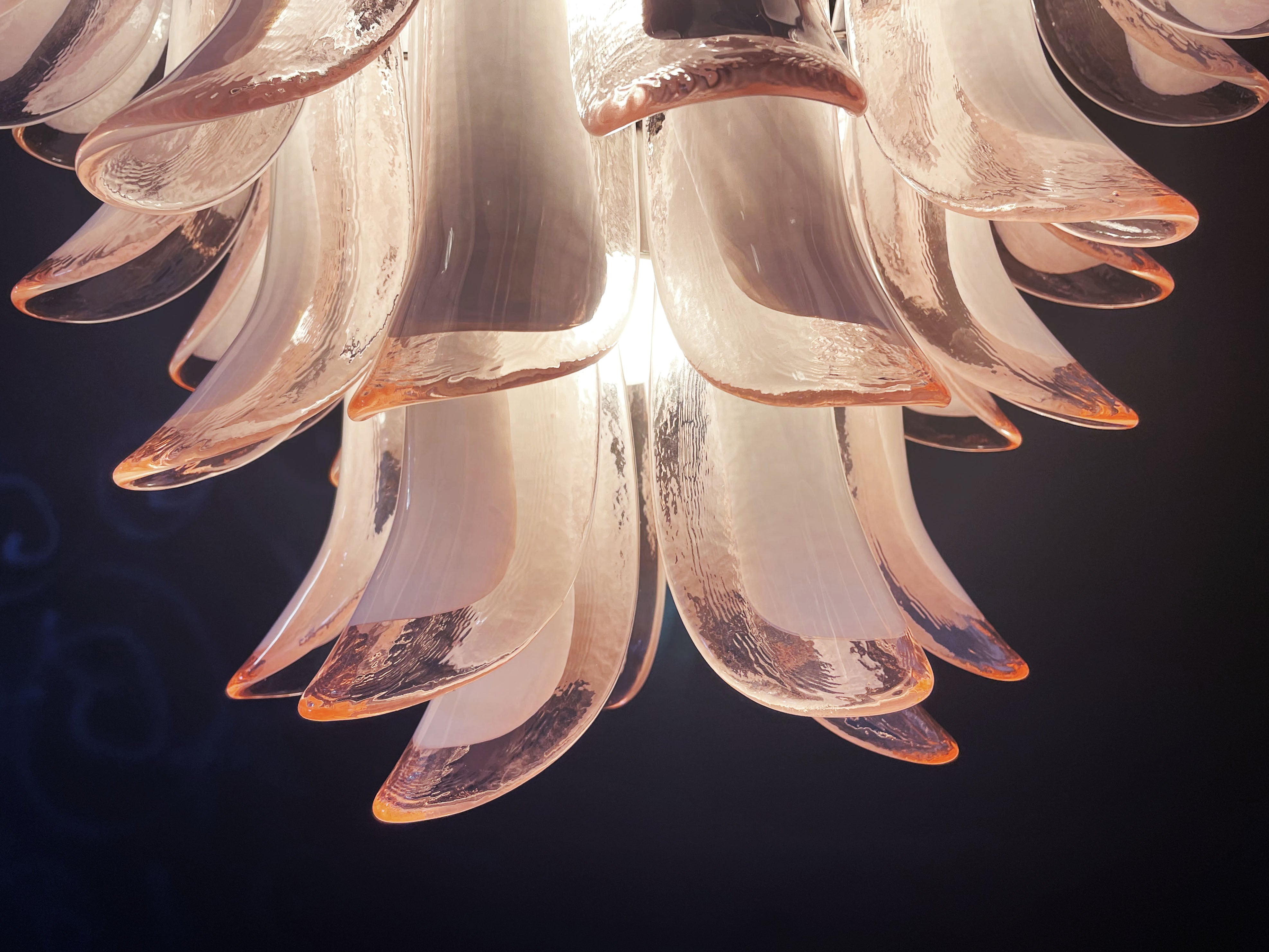 Murano Chandelier – 41 Pink Petal Glass – detail 8 – Murano Classics