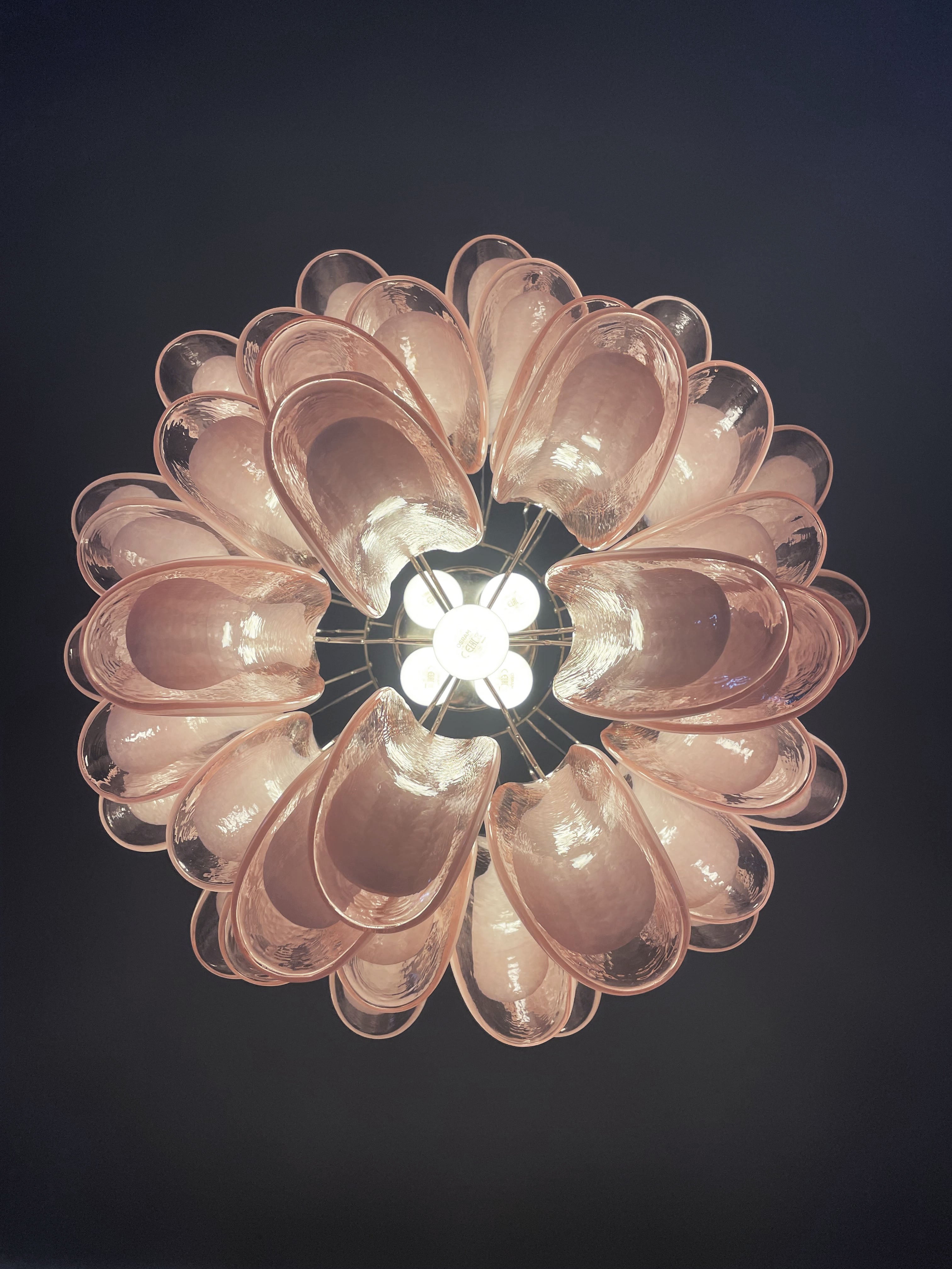 Murano Chandelier – 41 Pink Petal Glass – detail 9 – Murano Classics