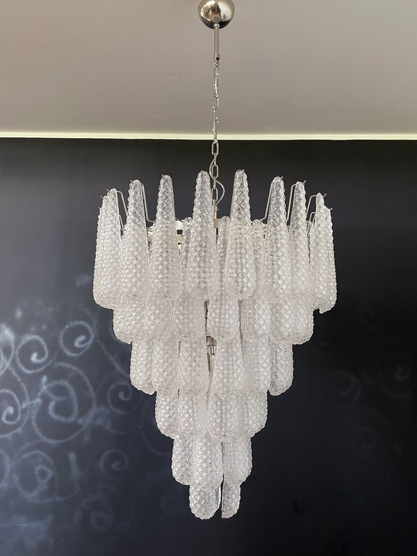 Murano Chandelier – 75 Clear Drop Glass – Murano Classics
